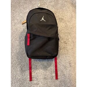 Jordan Backpack Unisex Black Red Jumpman Logo School Sports Travel Bag *